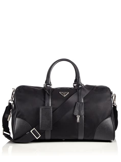 prada leather duffle bag.